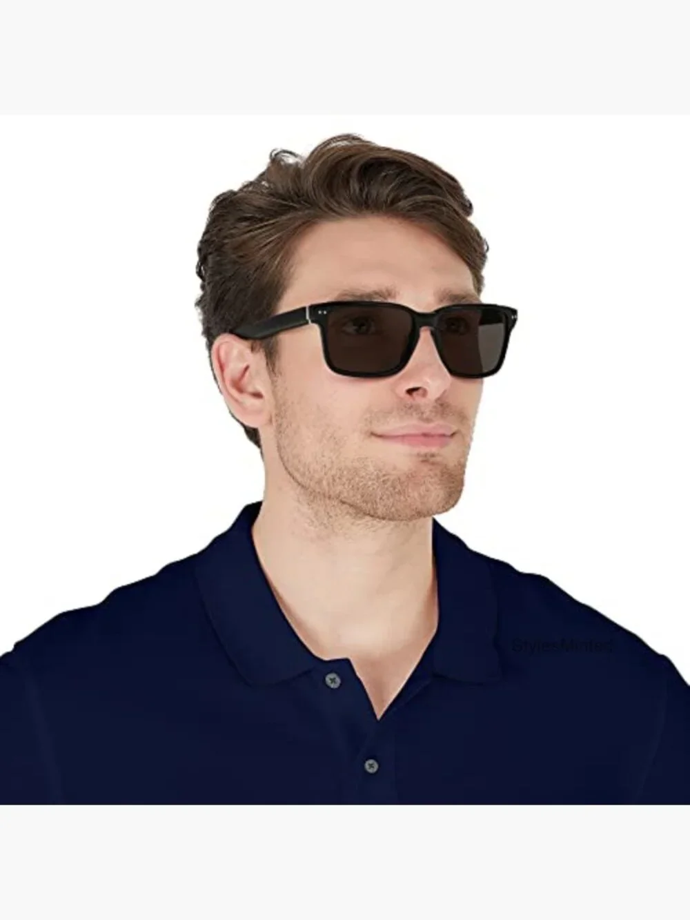 52mm Acetate Rectangular Polarized Sunglasses